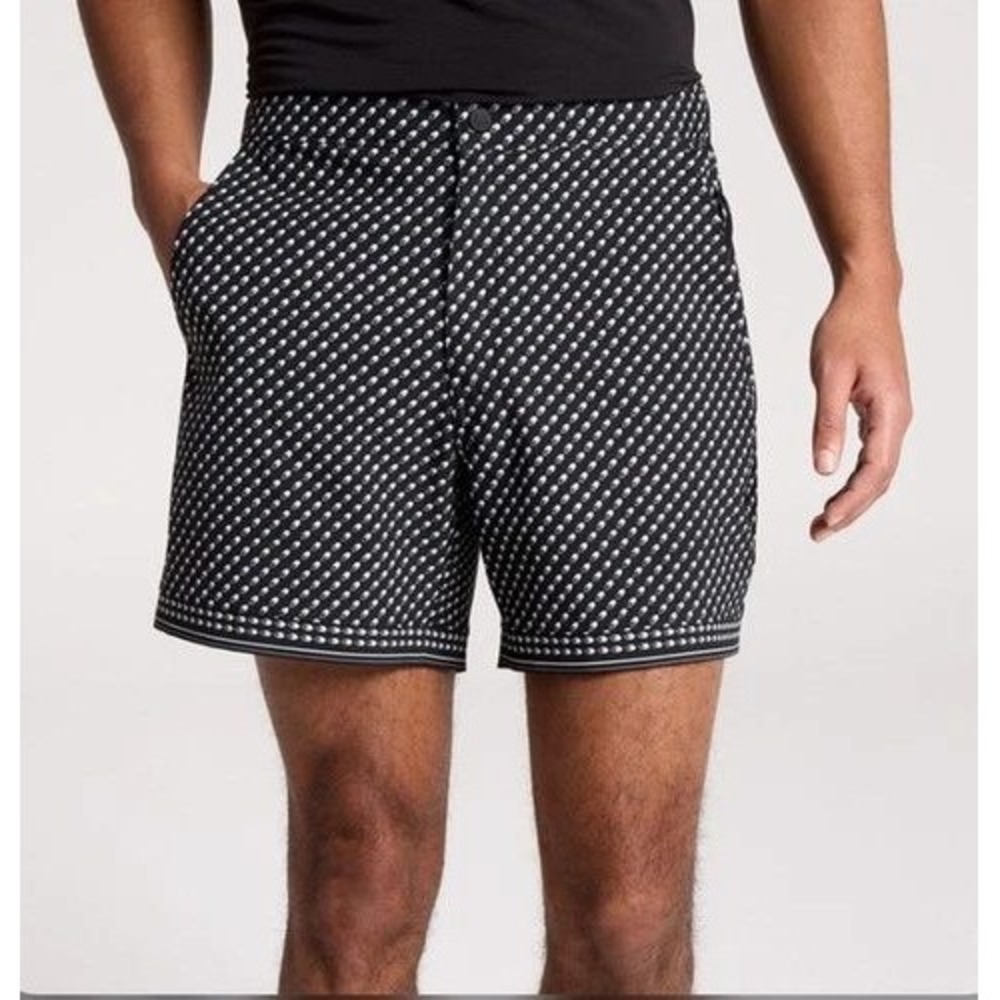 VRST 6" Resort Short Printed Men's S Pure Black Print Shorts Swim Resort New $68